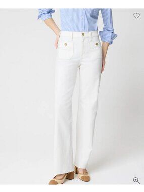 J. Crew Slim Wide-Leg Sailor Jeans Seashell White 33
